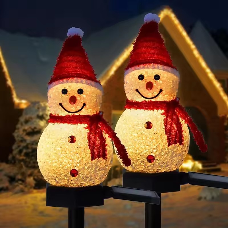 Outdoor Power Stake - Christmas Decorations Light Solar Light Snowman