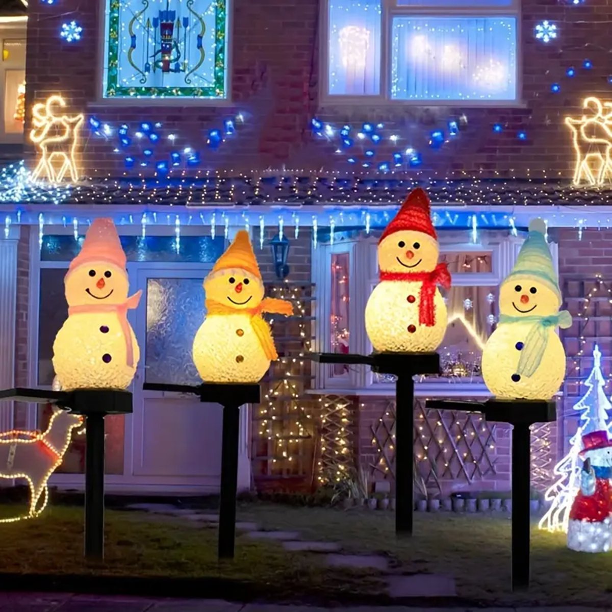 LED Snowman Solar Garden Light - đánh giá và giá Outdoor Yard Power Stake