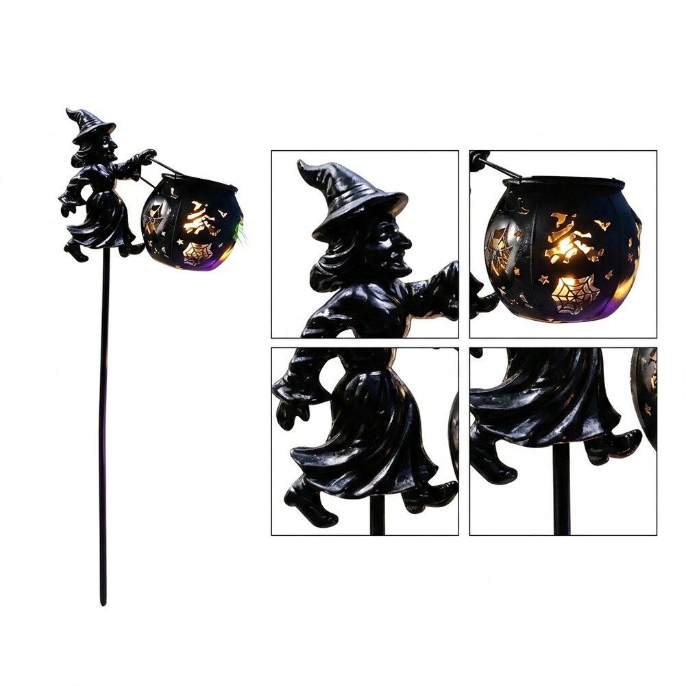 Solar-Powered Witch Cauldron G - đánh giá và giá Outdoor Yard Power Stake