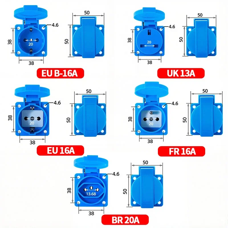 IP54 16A Waterproof Industrial - đánh giá và giá Outdoor Power Inlet Box