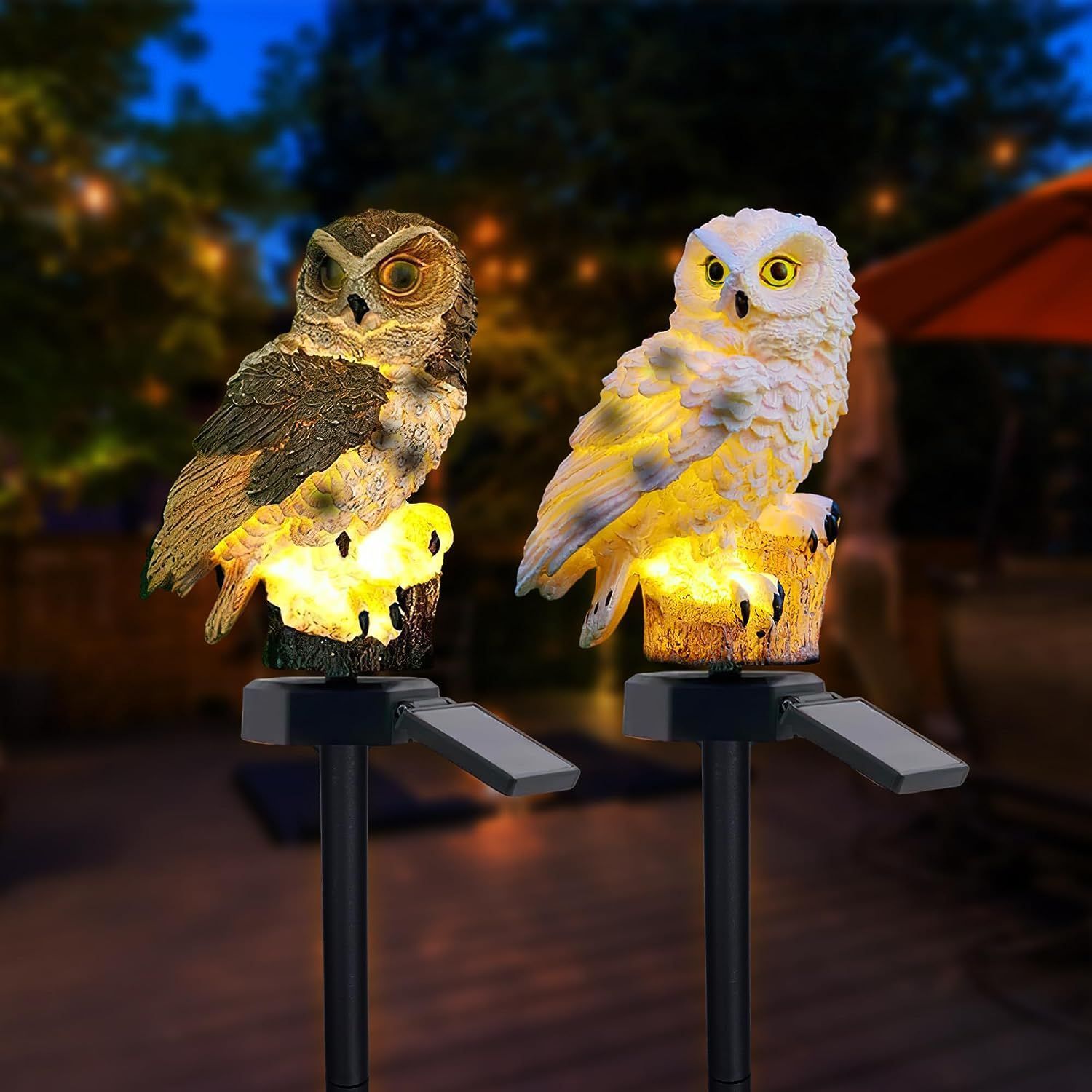 Solar Powered Owl Garden Light - đánh giá và giá Outdoor Yard Power Stake