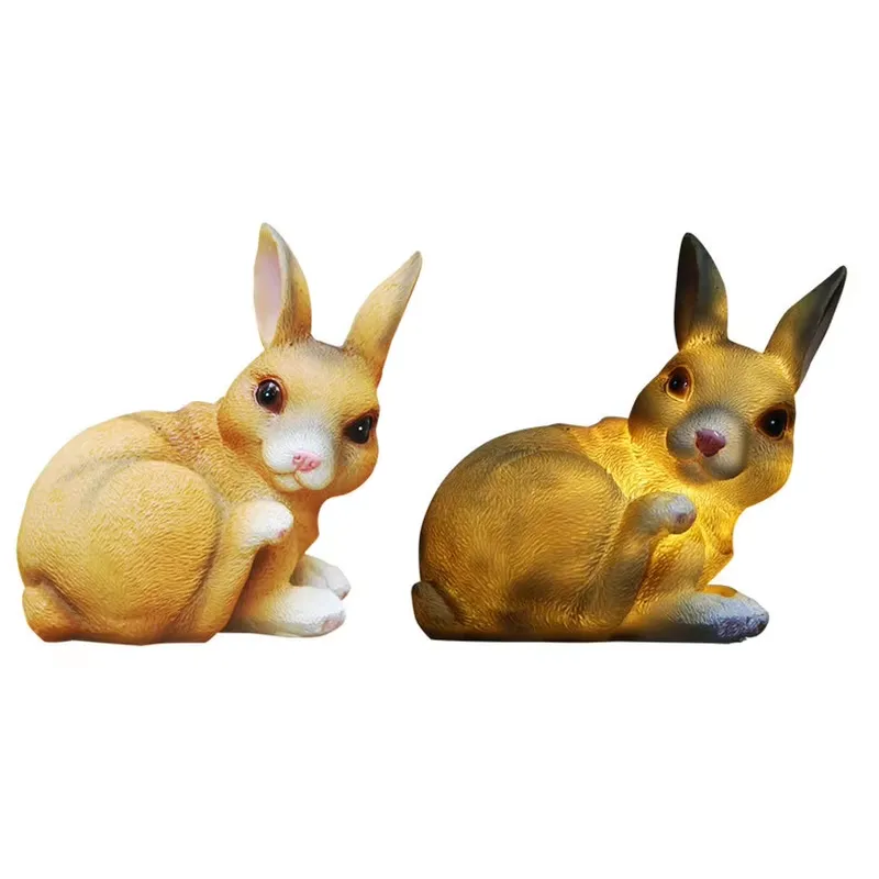 Solar Powered Resin Rabbit Gar - đánh giá và giá Outdoor Yard Power Stake