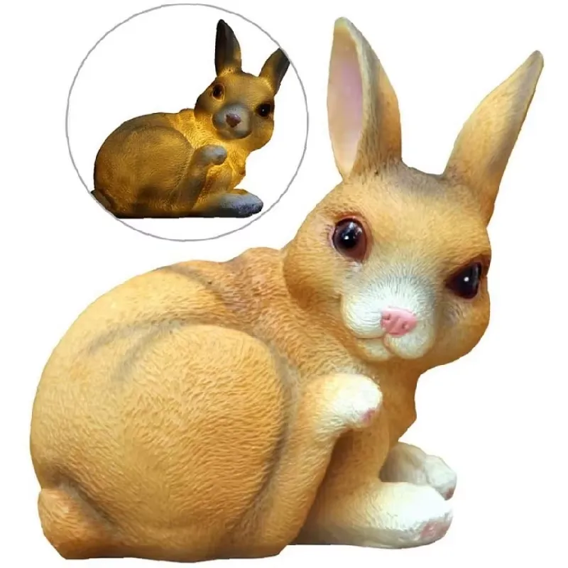 Solar Powered Resin Rabbit Gar - đánh giá và giá Outdoor Yard Power Stake